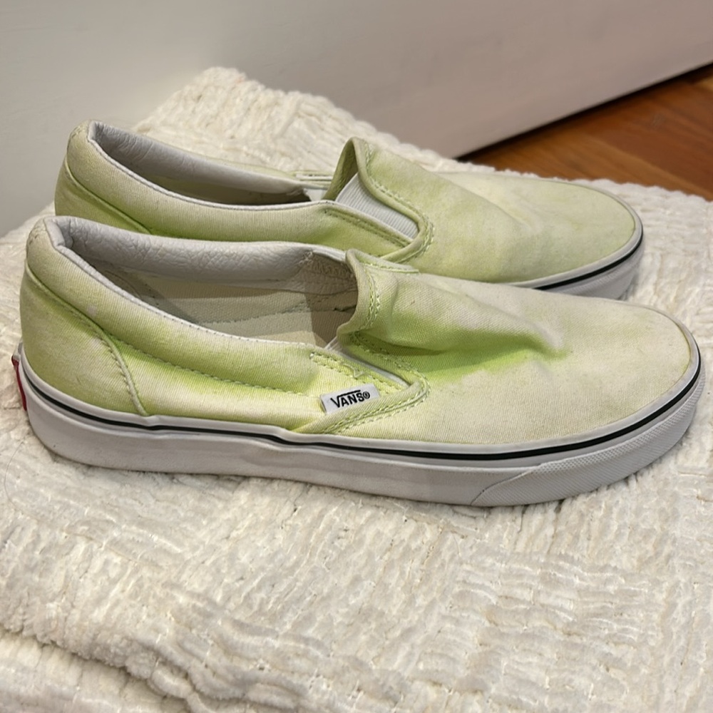 Tie dye lime green vans